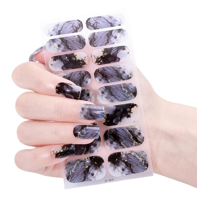 Gradient Nails Polish Sticker French Tip Gels Nail Strips Nails Polish Wraps Glossy Gels Nail Sticker Manicures Sticker