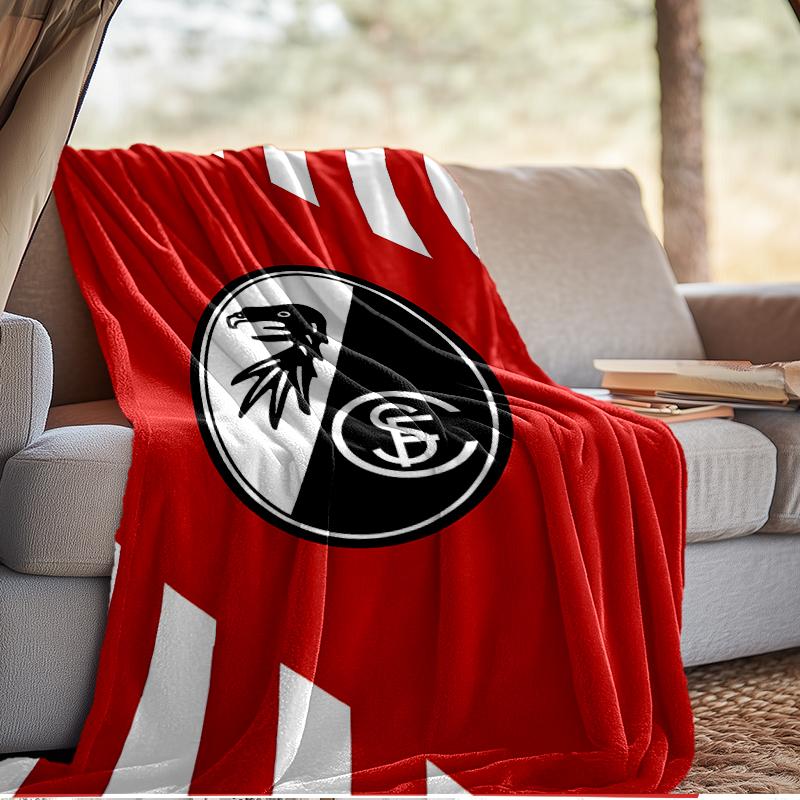 Red White Stripes With Crest Blanket Lightweight Ideal Bedding Blanket Perfect for Travel, Camping, Living Rooms, Offices, Sofas, Fan Christmas gift