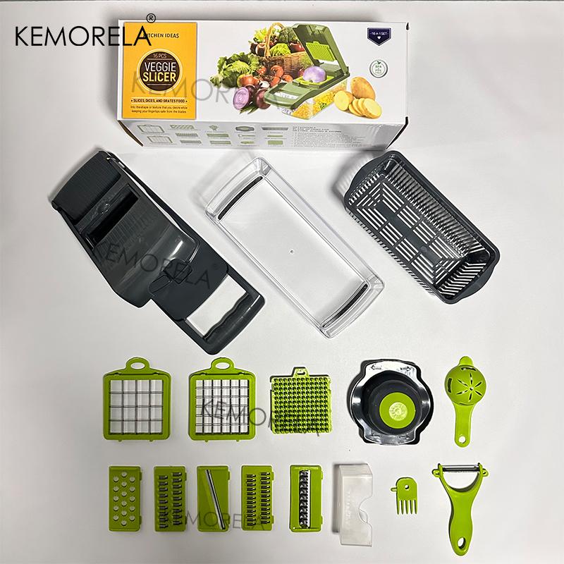 14/16 in 1 Vegetable Multifunctional Chopper Onion Potato Chopper Food Grate Food Grade Grater Kitchen Vegetable Slicer Dicer