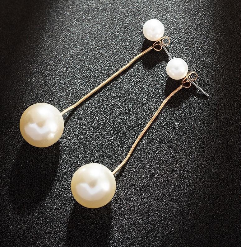 Cross Imitation Pearl Female Elegant Earrings Simple Temperament Korean Fashion Sweet Delicate Earrings Bride Wedding Jewelry