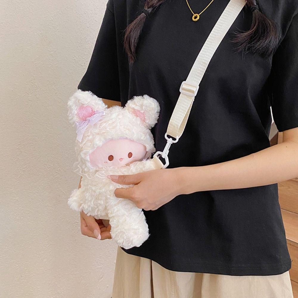 Plush Toy Children Backpack Doll Animal Shoulder Bag Soft Bunny Crossbody Bag  Students