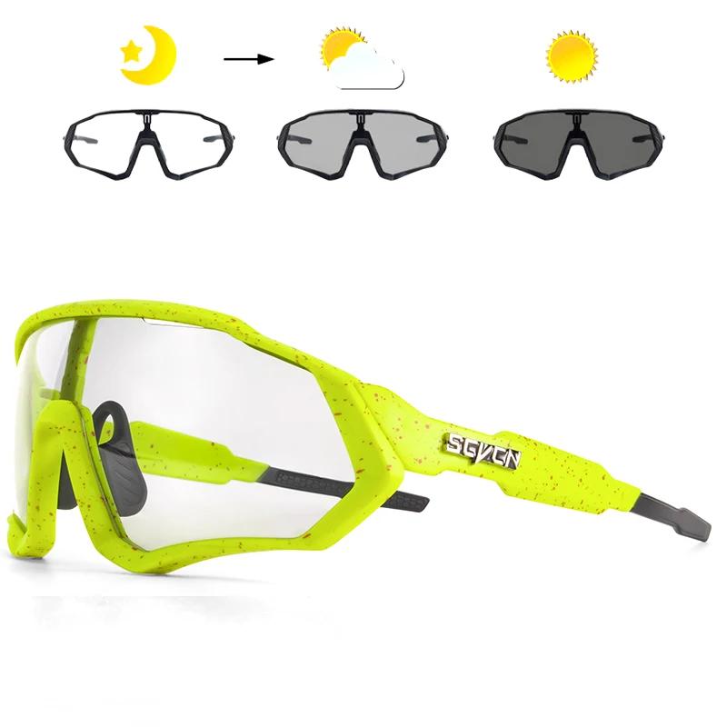 Scvcn Photochromic Cycling Glasses Bicycle for Outdoor Sports Sunglasses MTB Road Goggles Bike Eyewear Men Women Cycl Equipment