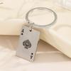[ALOHAMONI] Metal Playing Cards Vintage American Keychain Key Ring Spade