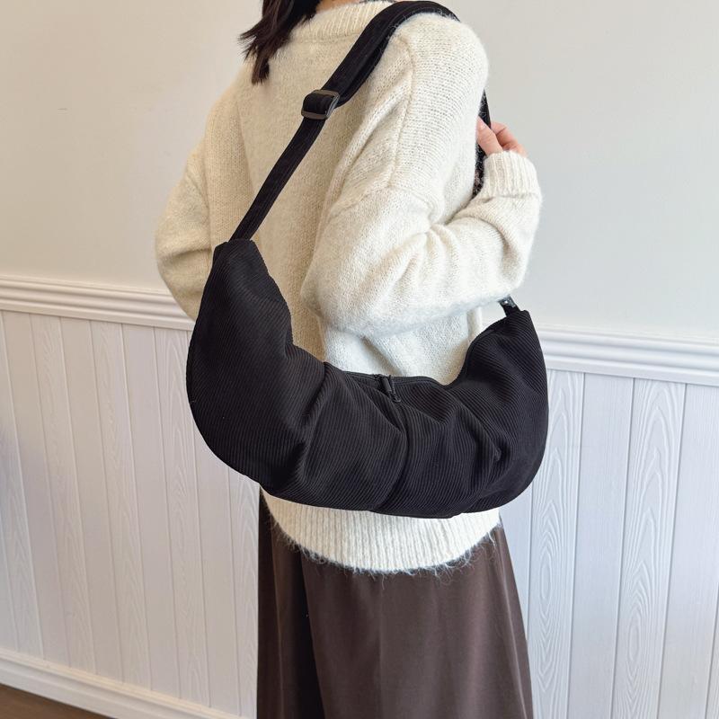 Crossbody Bag Women's Large-capacity Literary and Foreign-style Cloth Bag, Personalized Fashion and Leisure Shoulder Bag, Male Student Class Dumpling