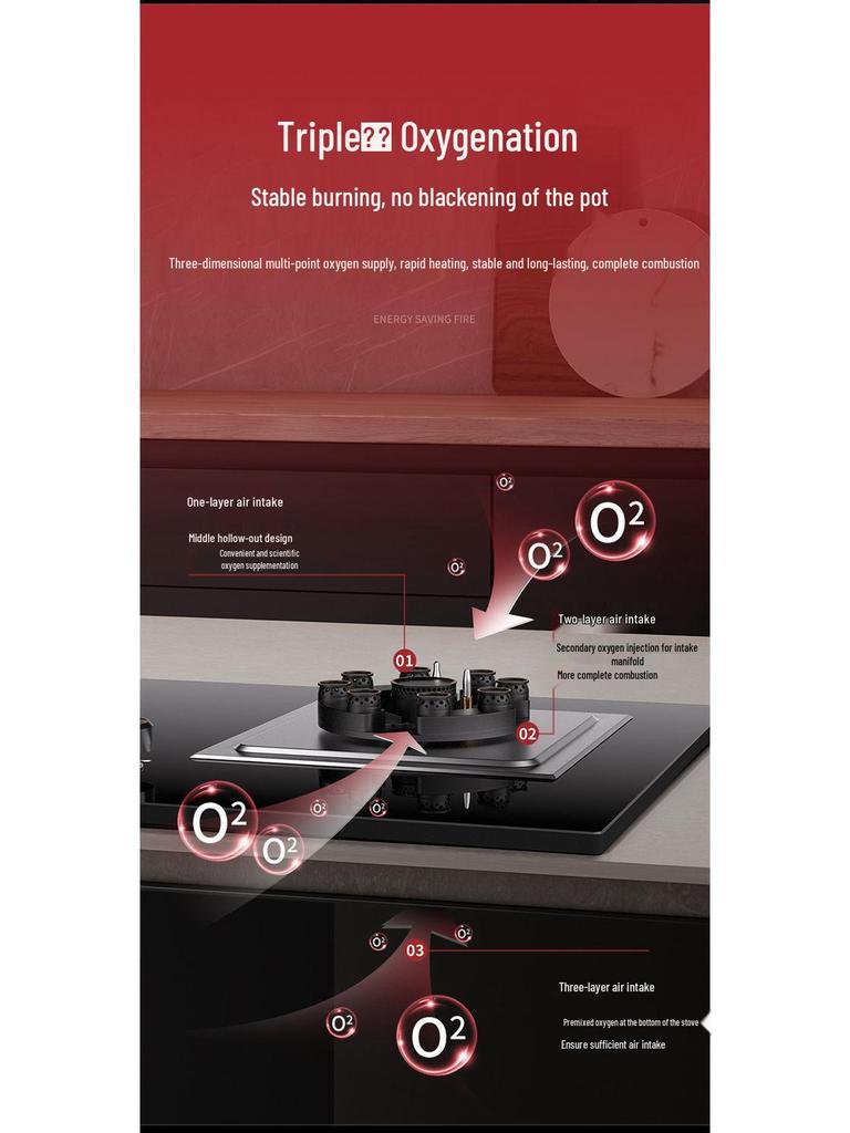 Weili Double Burner Gas Stove: Built-in/Portable, Natural Gas & LPG Compatible, High-Power Nine-Chamber Cooktop.