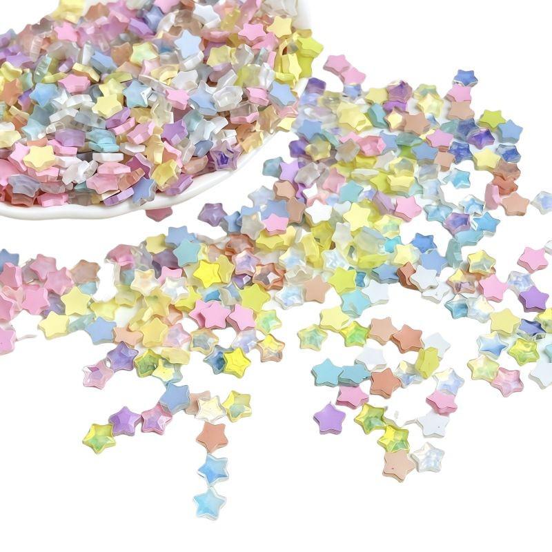 Mocha Glitter Star Nail Art & Hair Clips Resin Accessories