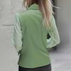 Spring Autumn Long Sleeved Satin Shirt for Women Fashion Turn-Down Collar Loose Gauze Spliced Button Blouses and Tops Elegant