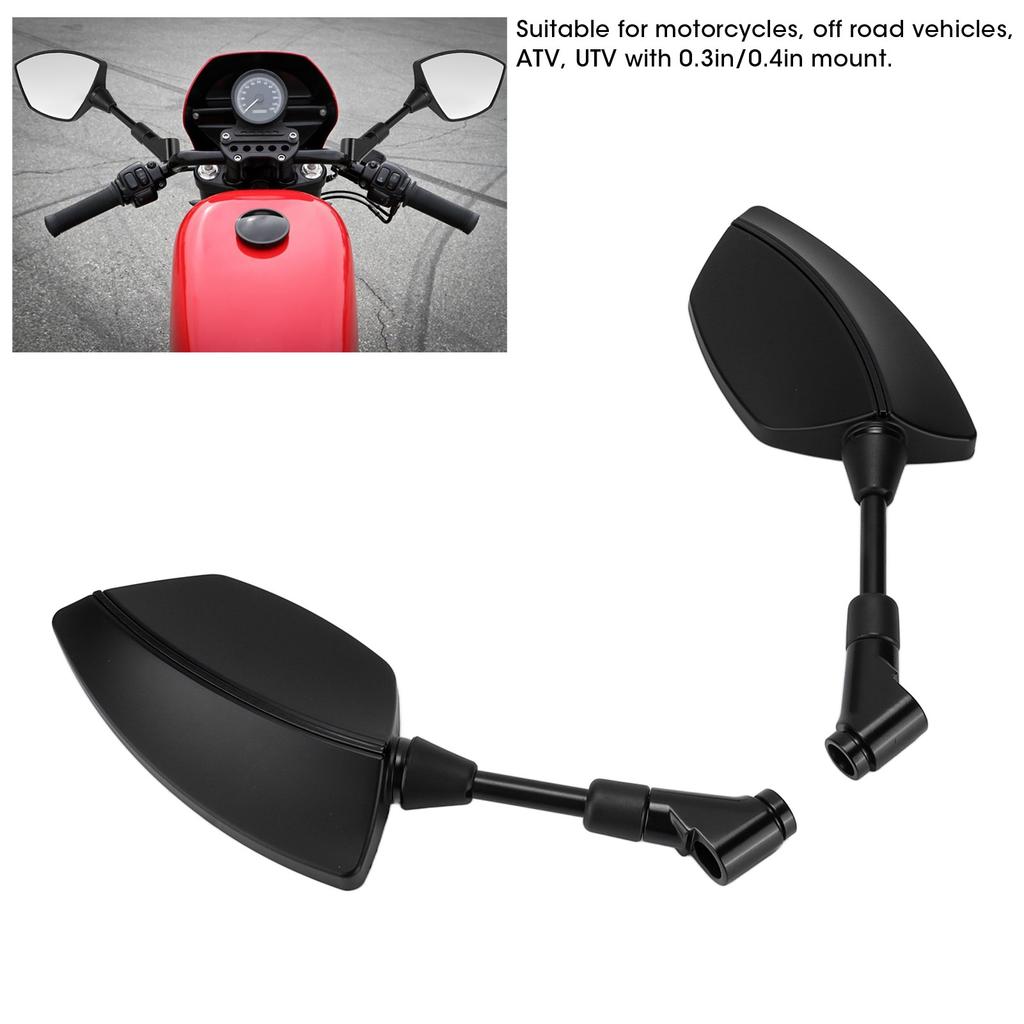 1 Pair Rearview Side Mirrors 360 Degree Rotation for Motocycle Scooter ATV Dirt Bike 0.3in 0.4in Mounting