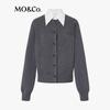 MO&Co. Removable Collar Merino Wool Cashmere Knit Cardigan