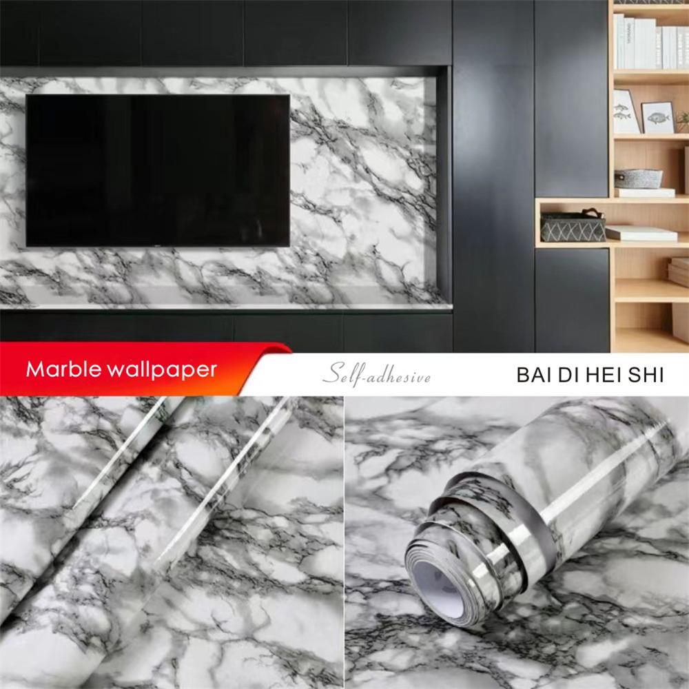 Marble Vinyl Film Self Adhesive Wallpaper for Bathroom Kitchen Cupboard Countertops Contact Paper PVC Waterproof Wall Stickers