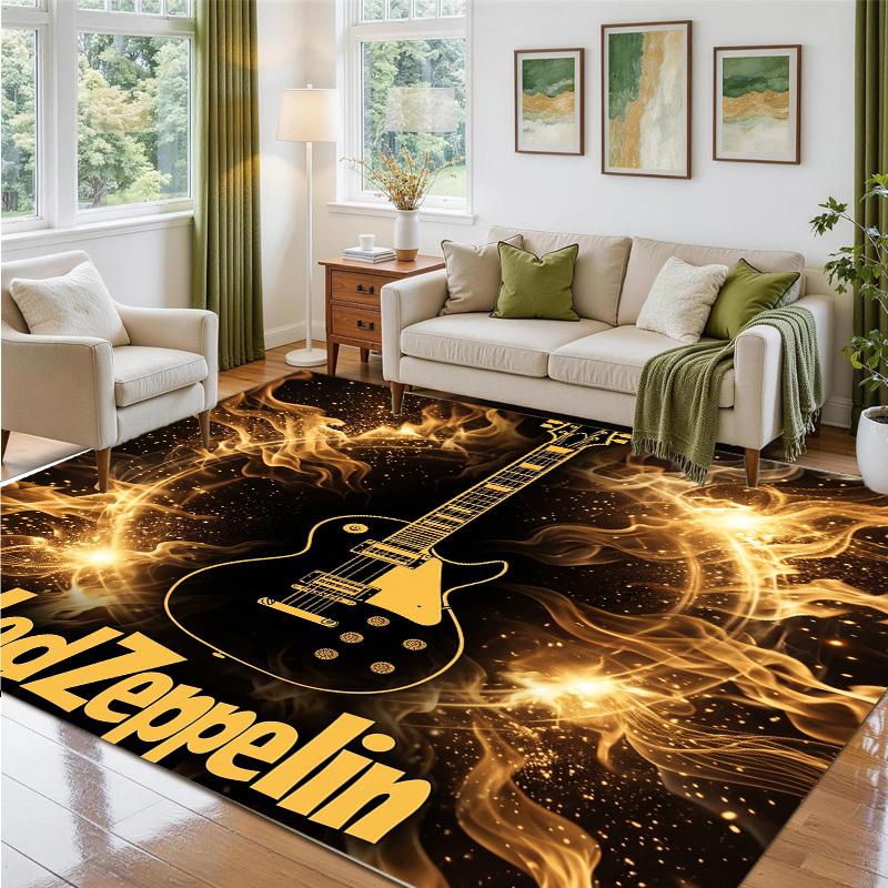 Led Zeppelin Design Kristall-Samt Teppich Weiche Dekorative Matte für Schlafzimmer Eingang