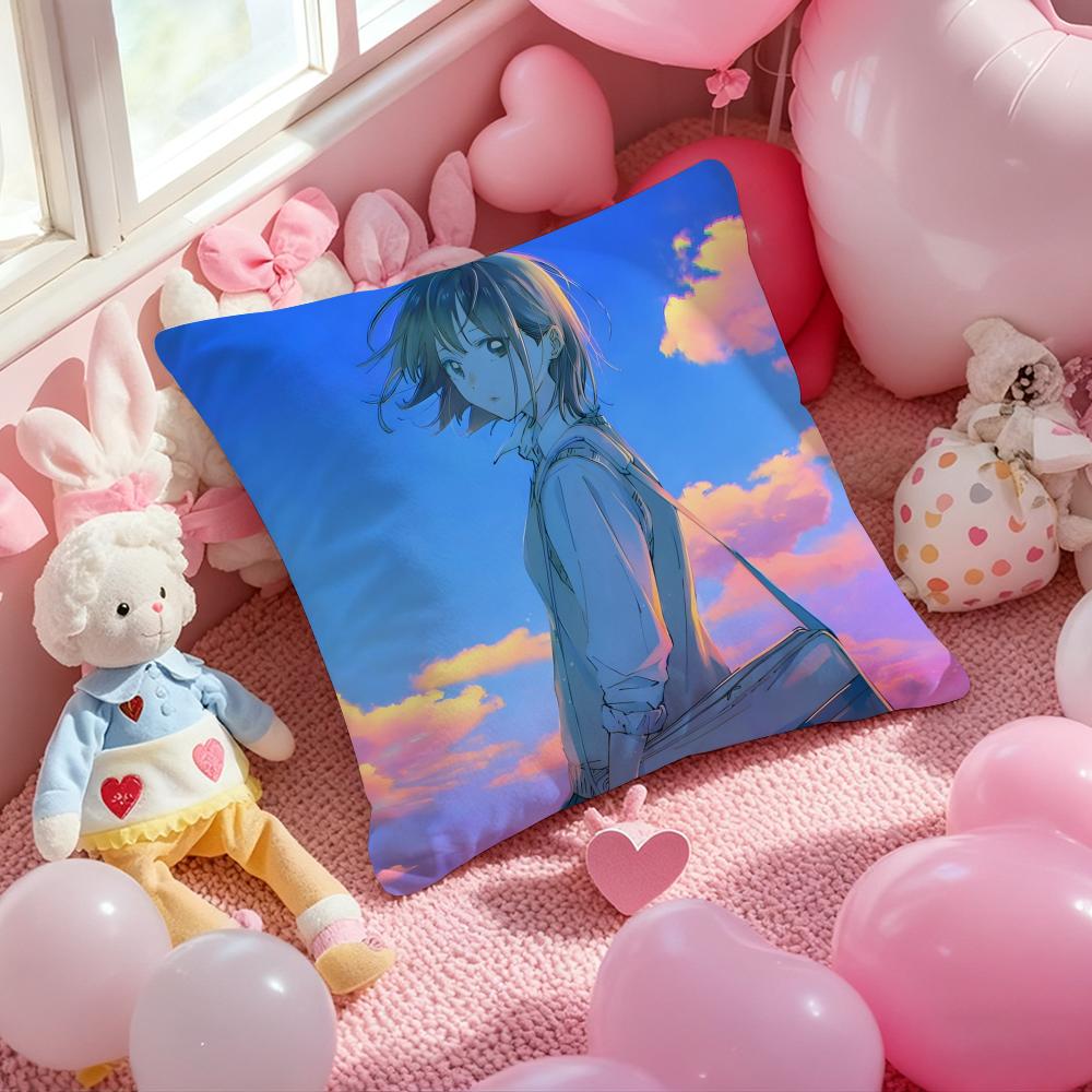 

Blue Box Anime Cushion Cover Pattern Printed Pillowcase for Living Room Sofa Cushion Cover & Bedroom Decor 12x12Inch