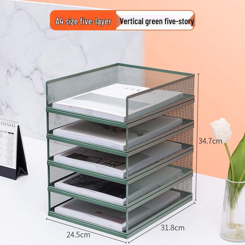 A3A4 Metal File Holder & Multi-layer Office Storage Rack