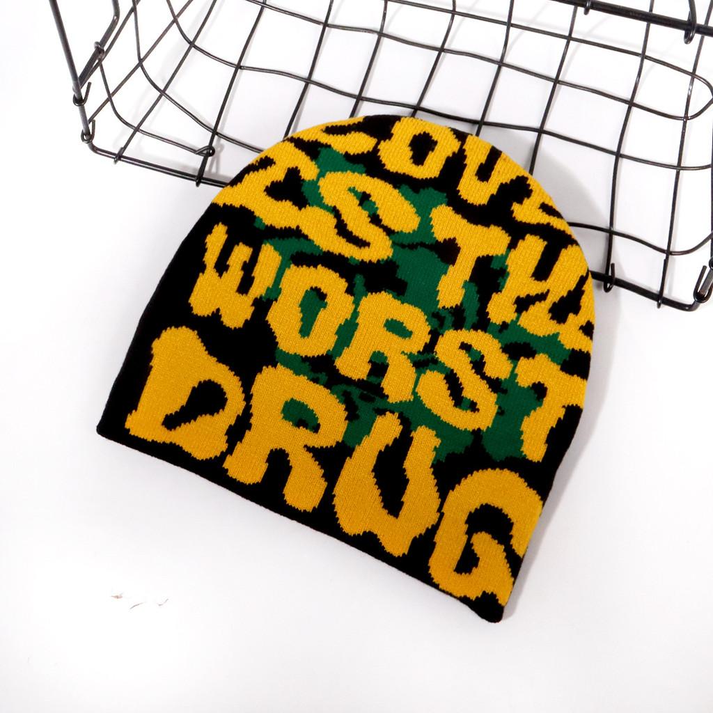 Fashion Pattern Letter Neutral Casual Warm Knitted Hat For Autumn Winter And