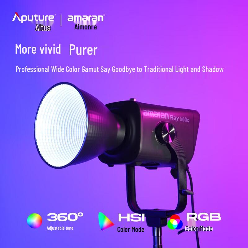 Aputure Amaran Ray 660c RGB Full-Color COB LED Video Light