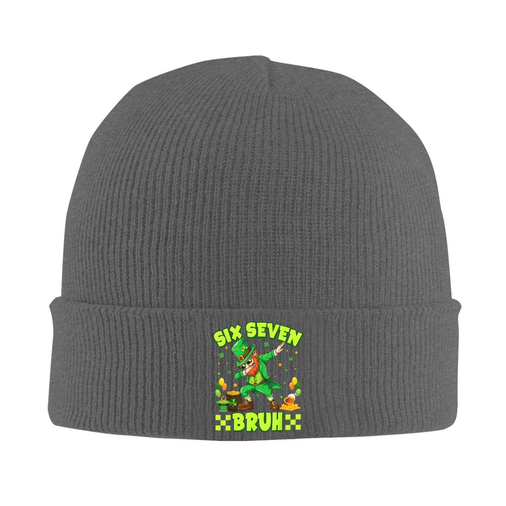 Six Seven Bruh 67 Funny Saint Patricks 6 7 Meme Beanie Hats  Skullies Beanies Male Vintage Warm Caps Autumn Design Bonnet Hats