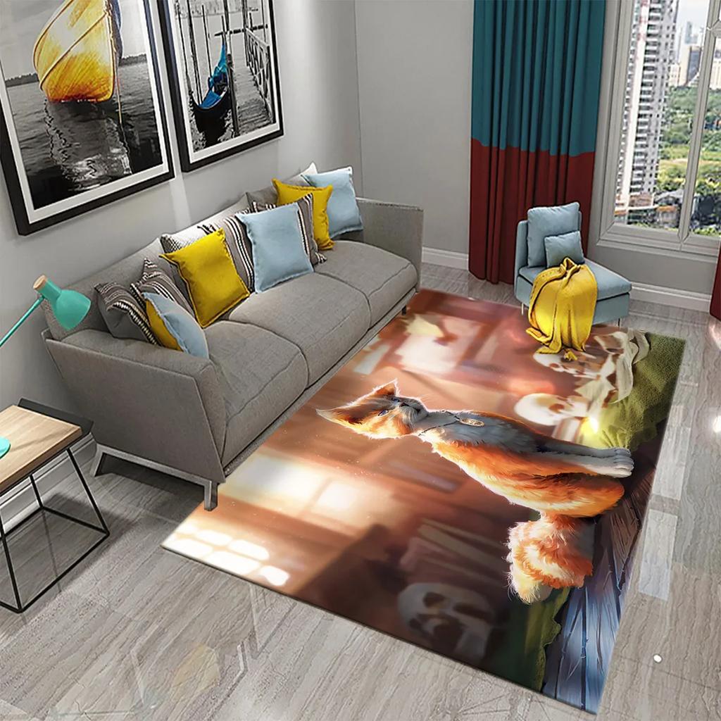 3D Cute Fantasy Cartoon Cat Carpet for Bathroom Kitchen Entrance Anti-Slip Mats Bedroom Doormat Living Room Welcome Decor Mats