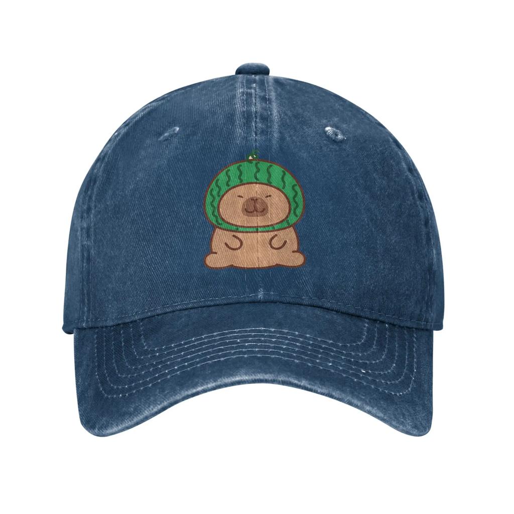 Cartoon Cute Capybara Unisex Women Baseball Cap  Distressed Denim Washed Hats Cap Vintage Workouts Unstructured Soft Snapback Cap