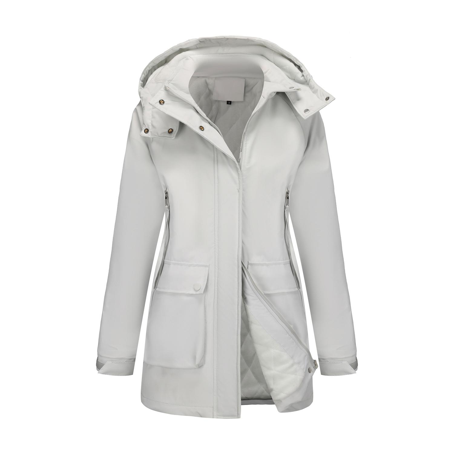 

Жіночі куртки для активного відпочинку, худі, вітрівки, водостійкі, флісова підкладка, утеплені теплі пальто, осінньо-зимовий верхній одяг, куртка для хайкінгу, вітрозахисна куртка M брудно-білий