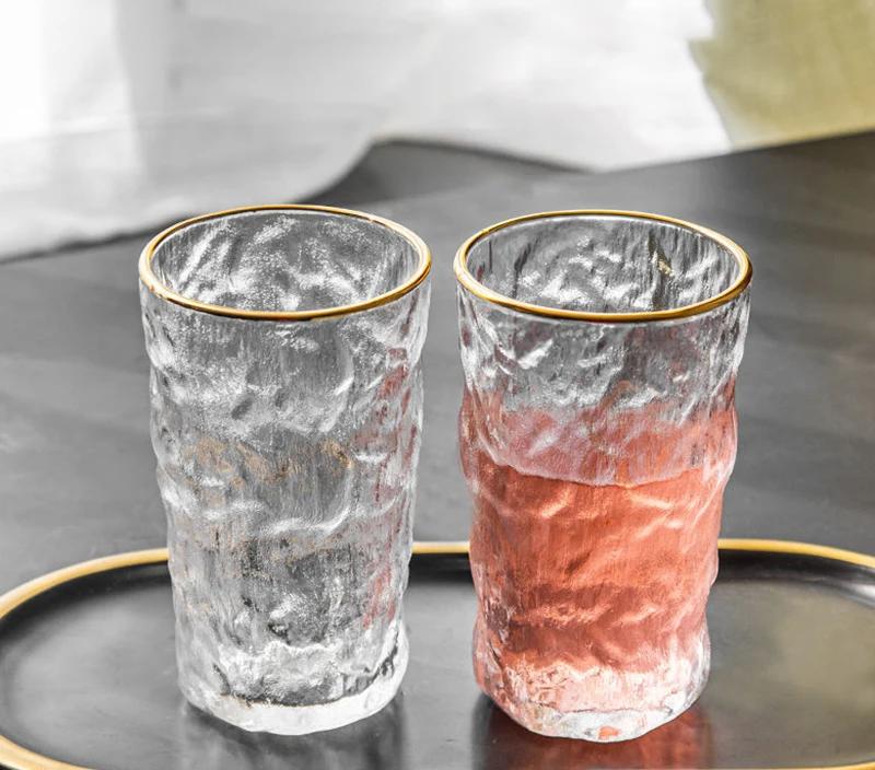 Frosted glass cup glacier mug Lead-free Heat Resistant Transparent Crystal Beer Whiskey Brandy Vodka Cup Multi Pattern Drinkware