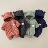 Winter-Outfit für Säuglinge und Kleinkinder, verdickte, mit Kapuze, Baumwolle gefütterte Jacke, Mantel, Neugeborene Jungen und Mädchen, Baby-Herbst- und Winteranzug