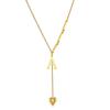Initial Letter Necklace Gold Plated Stainless Steel Puffy Heart Pendant A-Z Alphabet Lariat Y Choker Waterproof