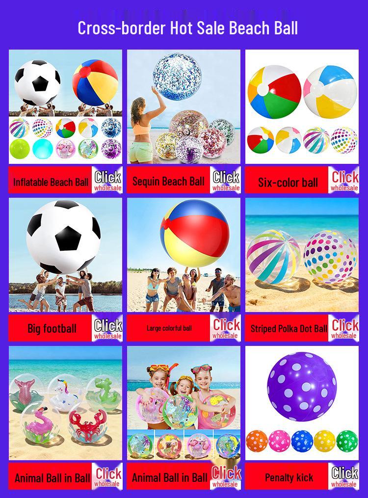 Parent-Child Giant Inflatable PVC Beach Ball - Thick, Colorful Three-Tone Design for Outdoor Fun