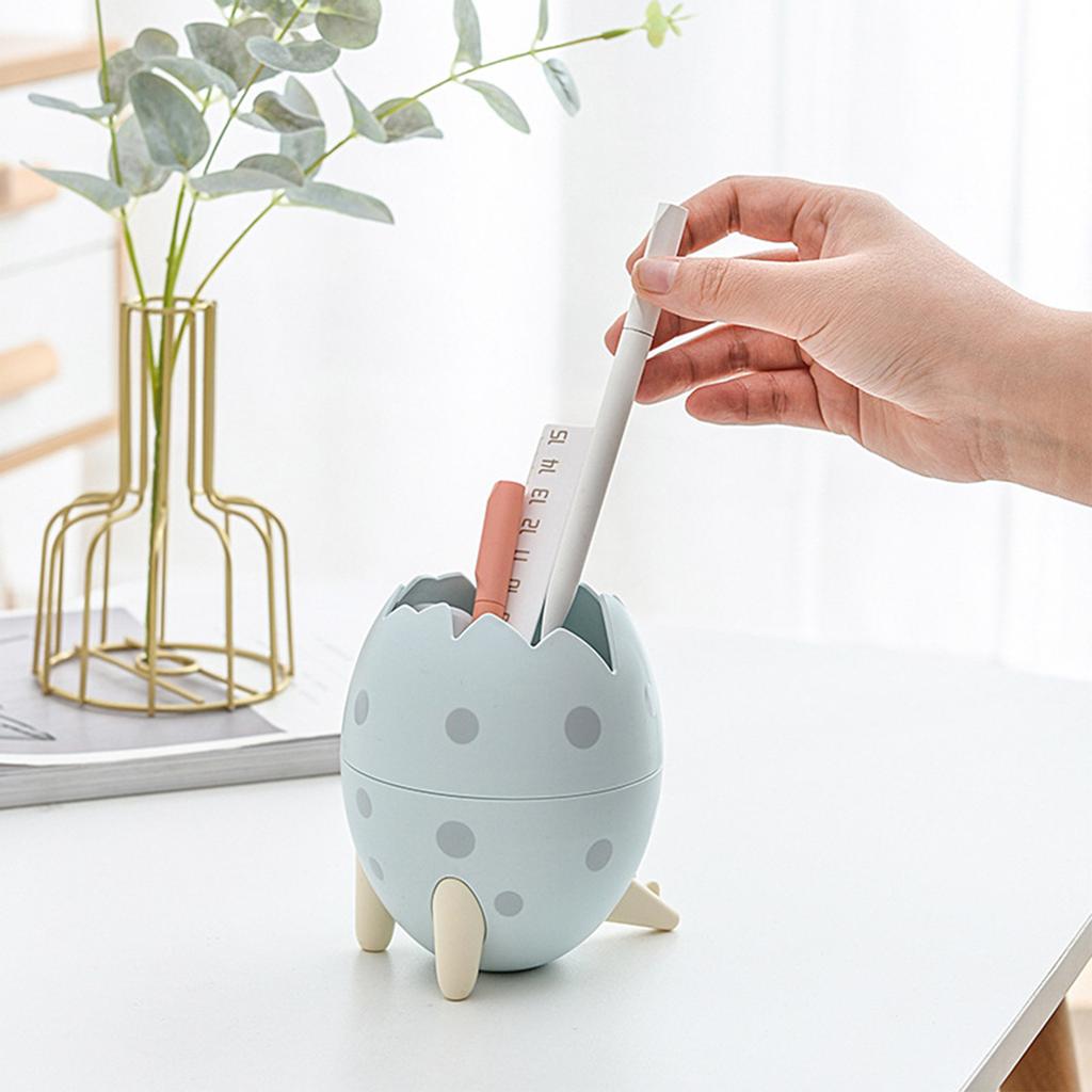 Cartoon Dinosaur Egg Desktop Storage Container with Detachable Lid and Stable Legs for Organizing Small Items and Office Supplies