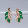 Kinel Fashion Green Leaf Ohrringe für Mädchen Rose Gold Farbe Party Hochzeit Schmuck