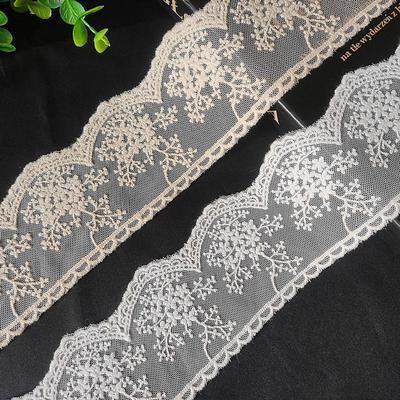 3 metri/lotto 6,7 cm di larghezza pizzo ricamato a rete fiocco di neve bianco beige abbigliamento per bambini tessile per la casa abbigliamento da donna gonna accessori decorativi