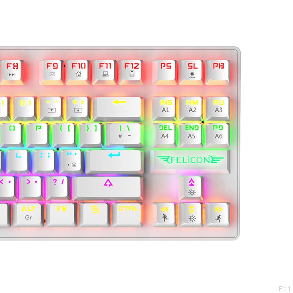 Mechanical Gaming Keyboard Anti-ghosting Detachable Panel Backlit Windows Gamer for Typing