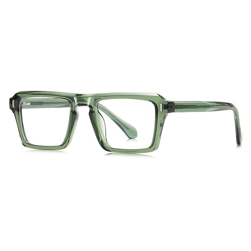 

Men s Optical Reading Glasses Geometric Design Fashion Square Green Eyeglasses Anti-reflective Blue Light Filter Glasses +225 +3 0