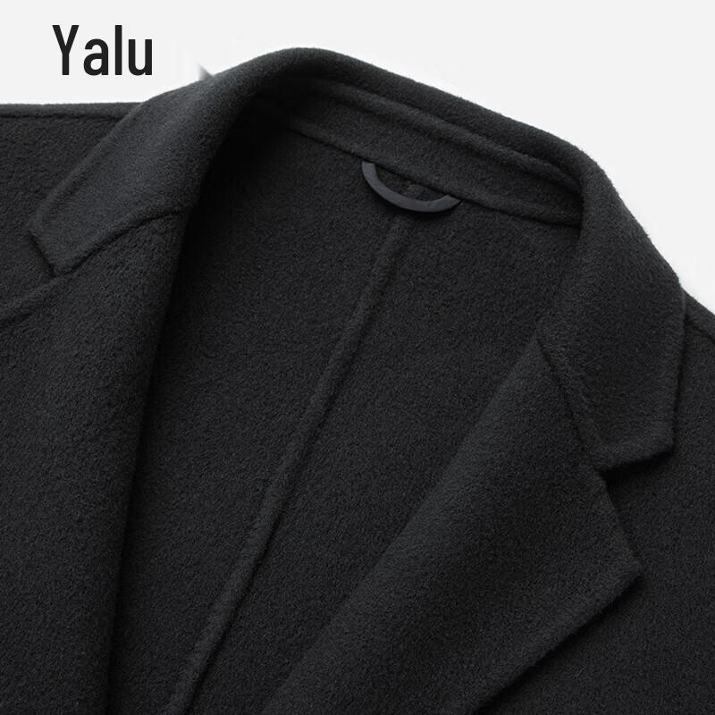 YaLu Men's Merino Wool Blend Mid-Length Overcoat