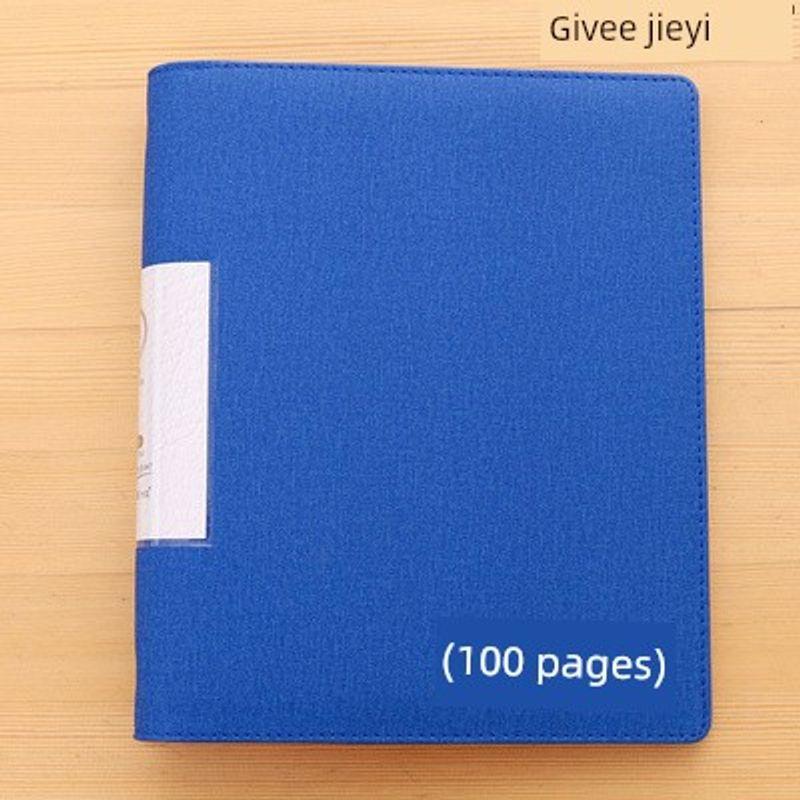 Large Capacity Leather Perforated Loose-Leaf Contract Folder