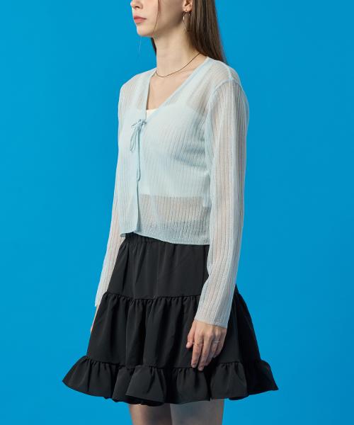 Koleat See-Through Cooling Summer Ribbon Strap Cardigan [Sky Blue] Kgl.