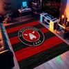 FC Midtjylland Logo Carpet Rug for Living Room Bedroom Home Sofa Decoration,Kids Play Nonslip Floor Mat