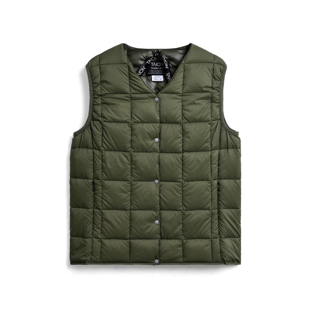 TAION Button Inner Down Vest Women's V-Neck (TAION-W001)