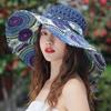 Wide Brim    Design Flower Big Beach Hat Foldable Brimmed Sun Hat Summer Hats For Women Uv Protection Fisherman Cap