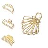 Fashionable Gold Metal Hair Claw Clips Chic Headwear For Daily And Special Events