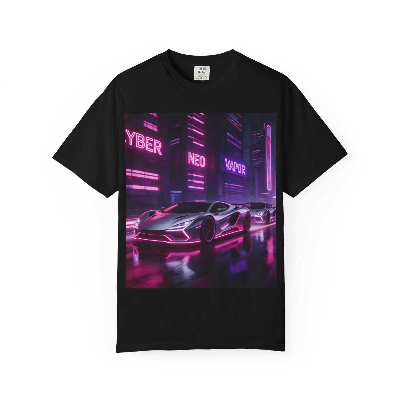 Neon Cyberpunk Sports Car T-Shirt 4XL