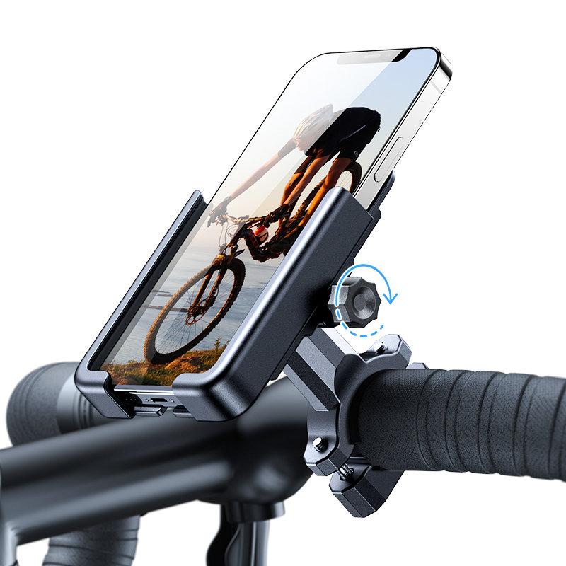 Metal phone holder for scooter bike, black