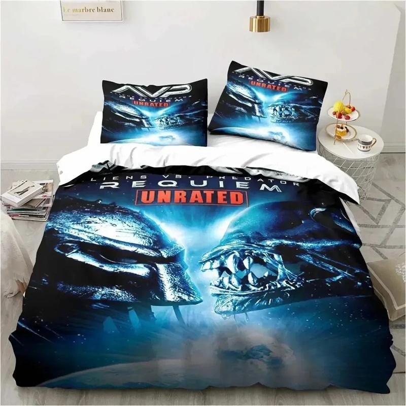 Alien Vs. Predator Predator Movie Bedding Set Single Double Queen King Size Duvet Cover Adult Boys Bedroom Bedspread Luxury Gift