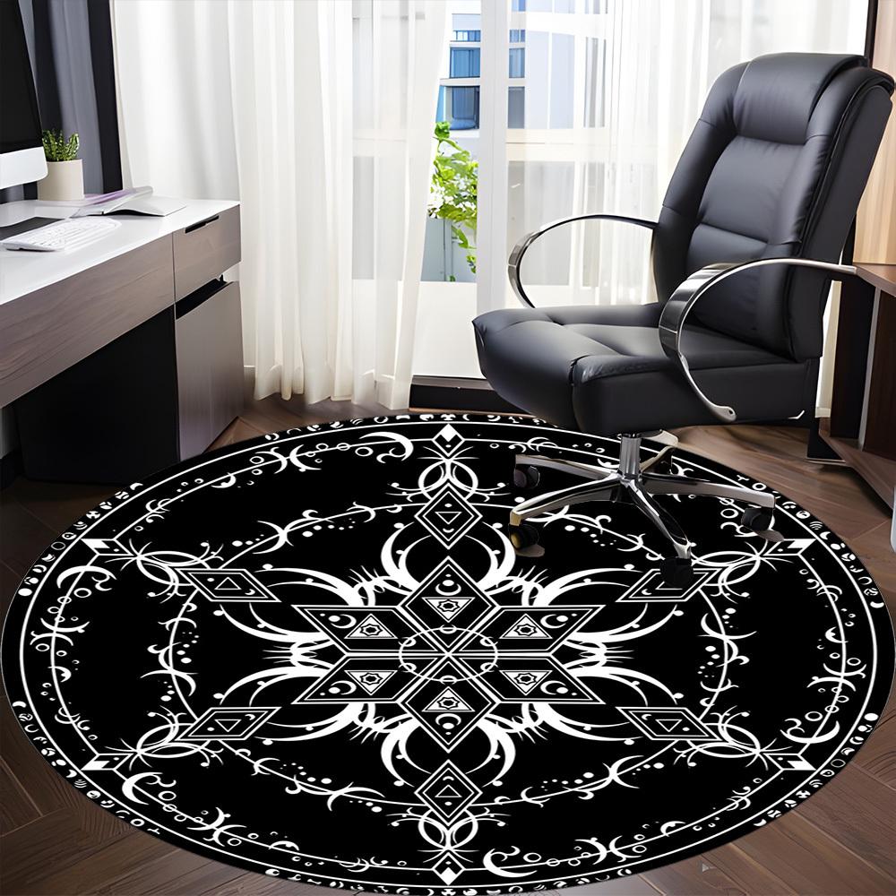 1PC Mystic Symbolism Chair Carpet for Office, Indoor Non-Slip Washable Carpet, Soft Comfortable Mat For Office Room Yy250930260