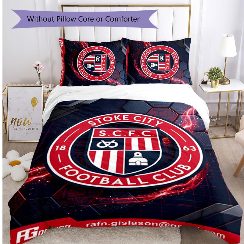 Southampton Football Printed 3 Pieces Bedding Set, Comfortable Skin Friendly Bedroom Duvet Cover Set