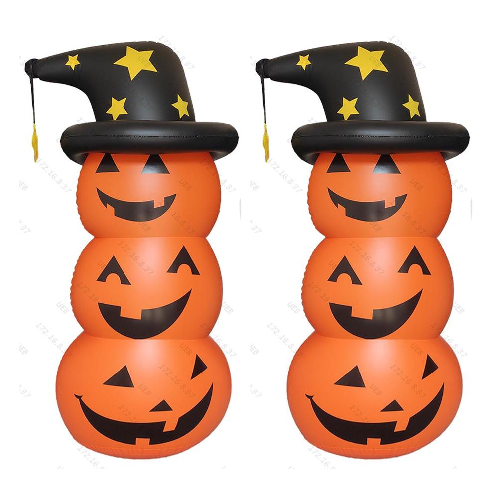 Halloween Standing Inflatables Pumpkin Ghost Stacked Inflatable Pumpkin Horror Festival Theme Indoor Outdoor Garden Decorations