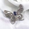 Natural Gemstone Butterfly Pendant, Elegant And Artisan Jewelry 925 Silver 1.66" CP-13
