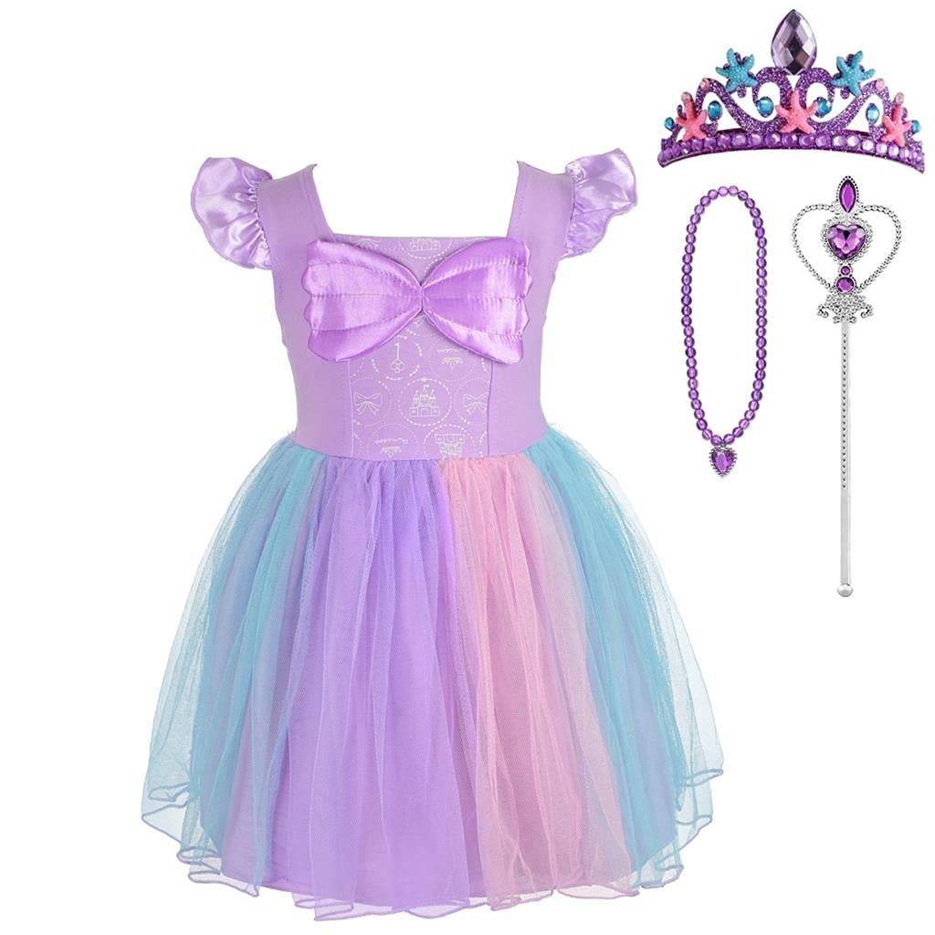 

Костюм русалки для девочек, детская юбка из тюля, платье принцессы Ариэль, аксессуары для костюма на Хэллоуин, размер 105 лет [Dressy Daisy]