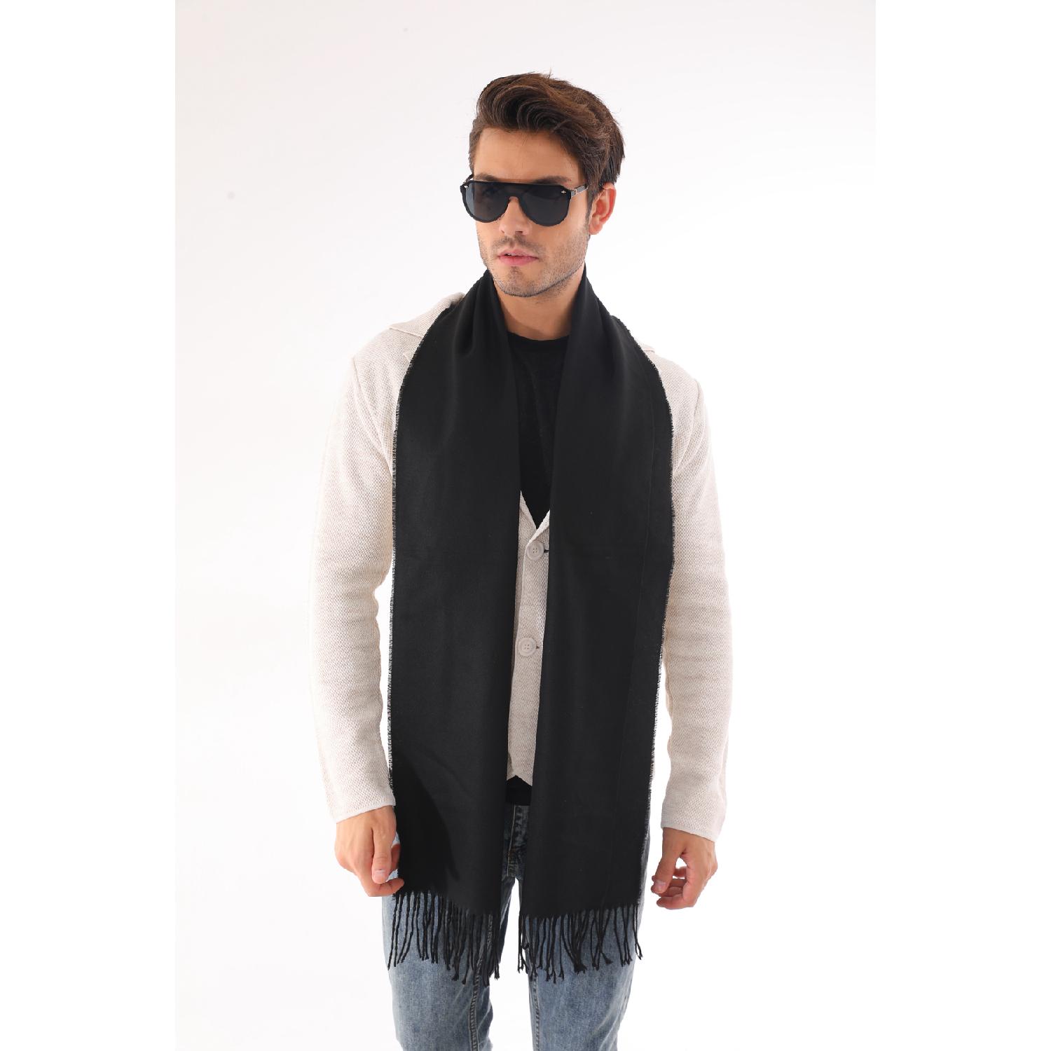 

Черный шарф унисекс с мягкой текстурой