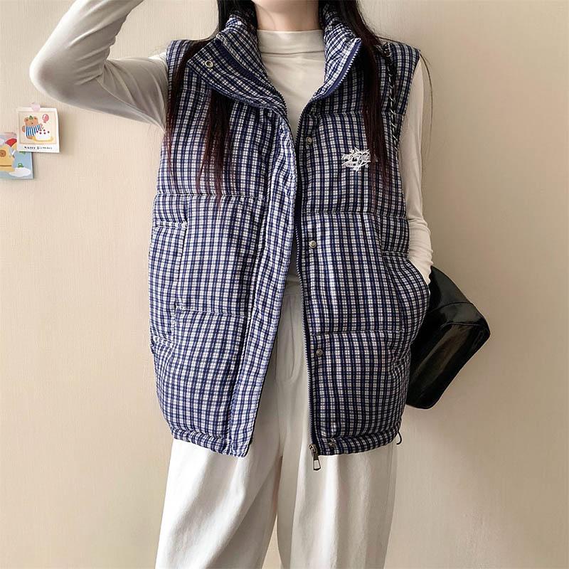 Vest for Women Thickened Down Casual Autumn Winter Oversize Sleeveless Tops Vest High Neck Vest
