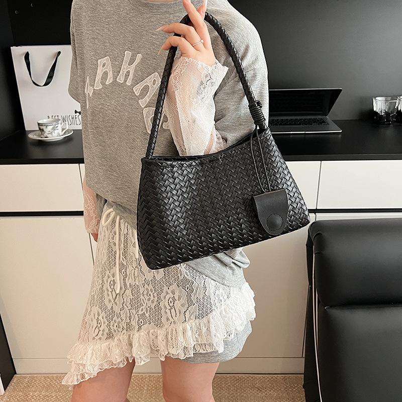 PU Leather Woven Underarm Bag Women's Fashion and Leisure Hand-held Bag Large-capacity Shoulder Bags Handbags and Purses KTY